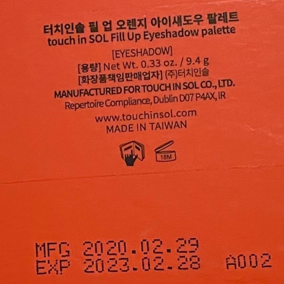 Gorgeous! TOUCH IN SOL FILL UP orange eyeshadow palette *BRAND NEW* - Picture 4 of 7